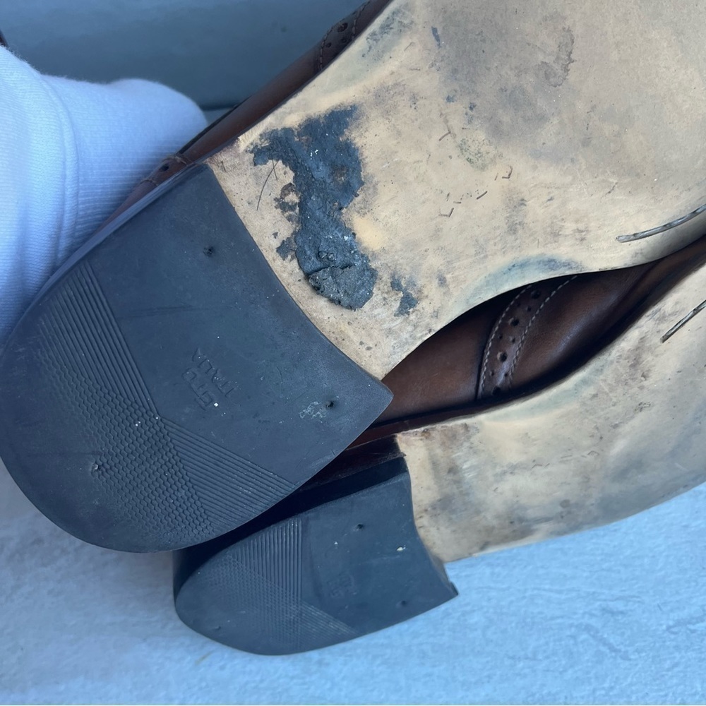 ** Joseph Abboud  Wingtip Leather Oxfords Brown Size 9 - Picture 10 of 10